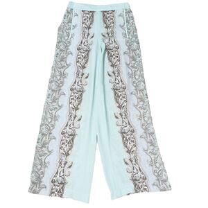 BCBGMaxazria Joan Woven Palazzo Pants Aqua Blue Size XS